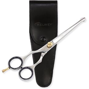 Left-Handed Pet dog Grooming Scissors Set Pro-Grade Curved Shears for Dogs Cats - Precision Crafted Sharp Blades Comfort Grip - Ideal for Cutting Curving Thinning (LH Round Tip Kit)