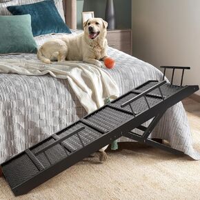 WYTAOHZL 47.2" Dog Ramp for Bed Adjustable from 12.2" to 28.3" Pet Ramp for Small Large & Old Dogs to Get on Couch Bed Dog Ramp with Non-Slip Rubber Surface