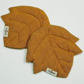 Cheyenne Botanical Linen Coasters – 100% Linen Outer Shell - 100% Cotton Stuffing – Heat Resistant - Original Designs - Handcrafted – Machine Washable - Set of 2 (Floral in Chili Red)