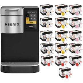 Keurig K-2500 Single Serve Commercial Coffee Maker with 5 Cup Sizes and Color Touchscreen Bundle with 192-Count Variety Pack Single-Serve K-Cup Set (5 Items)