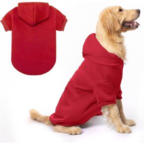 BINGPET Dog Hoodie,Fleece Lined Fall Cold Winter Dog Puppy Sweatshirt with Leash Hole,Soft Warm Dog Sweaters Outfit,Pullover Hoodie for Small Medium Large Dogs Cats Boys and Girls(Red,XXL)