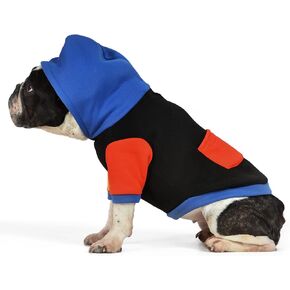 The Dodo Dog Hoodie, Black Colorblock, Size Large; Everyday Apparel for Dogs, Cute Dog Sweatshirt, Cute Clothes for Dogs, The Dodo for Dogs Collection