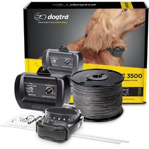Dogtra E-Fence 3500 In Ground Fence for Dogs Wireless Rechargeable Collar 40-Acre Vibration Outdoor Underground Wire Electric Dog Fence