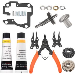 Worm Gear Kit 9706529, 9709511, 9703337, 9709231 Compatible With Whirlpool/KitchenAid 5QT & 6QT Stand Mixer with Worm Gear, Food Grade Grease, Retaining Ring Pliers, Mixer Bevel Gear Kit etc