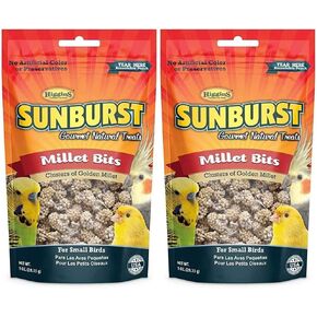 Higgins 2 Pack of Sunburst Millet Bits for Small Birds, 1 Ounce Each
