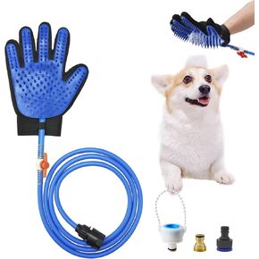 All-in-One Dog Grooming Bath Tool: Shower Scrubber, Dog Washing Gloves, Perfect for Cat and Dog Grooming, Pet Store Essential, Brush Glove & Hose Sprayer by Busteelight