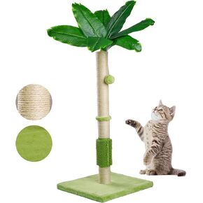 40" Tall Cat Scratching Post,Cat Bird of Paradise Palm Tree for Indoor Cats with Natural Sisal Scratch Pole Hanging Sisal Ropes and Balls