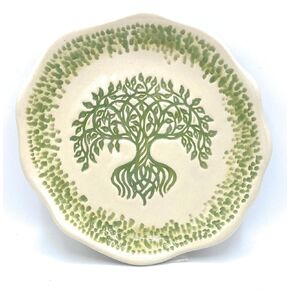 Family Tree 7 Inches Round, Handmade in USA, Pottery is given for 9th Anniversary,