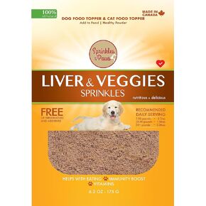 Sprinkles & Paws Liver and Veggies Dog Food Topper | Healthy Powder Form | Helps with Eating, Add to Food or Kibble or as Treat | Meal Mixer with Beef Flavour, Rich in Vitamins and nutrients