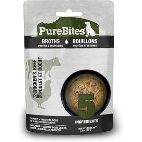 PureBites Chicken & Beef Broths for Dogs, only 5 Ingredients, case of 18
