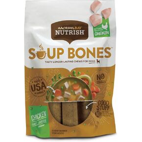 Rachael Ray Nutrish Soup Bones Dog Treats, Chicken & Veggies Flavor, 11 Bones (Pack of 4)