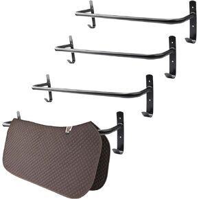 4Pcs Blanket Rack with Tack Rack,Wall Mounted Blanket Bar for Hanging Horse Blankets Pads Saddle Blankets,33.8 Inch