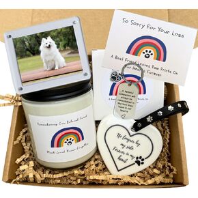 LASTINGTAILS dog memorial gifts for loss of dog, pet memorial gifts, pet loss gifts, loss of dog sympathy gift, dog cat bereavement gift basket for pet lovers, friends, family