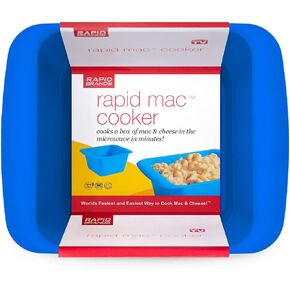 Rapid Mac Cooker | Microwave Macaroni & Cheese in 5 Minutes | Perfect for Dorm, Small Kitchen or Office | Dishwasher-Safe, Microwaveable, BPA-Free (Blue, 1-Pack)…