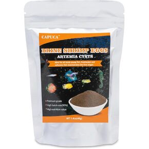 Brine Shrimp Eggs Fish Food - 0.7 OZ Sea Monkey Eggs 90% Hatch Rate Premium Grade A Aquatic Foods for Young Fish Freshwater and Saltwater Fish Invertebrates The First Stages