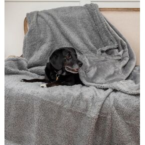 Waterproof Dog Blankets for Large Dogs Washable - Sherpa Dog Blanket for Bed, Pet Covers for Couches and Sofas, Cars 60x80