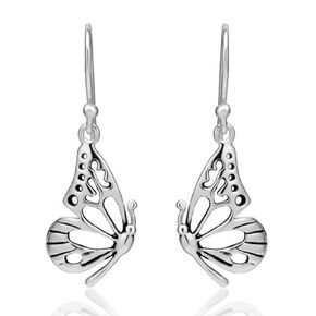 Women’s 925 Sterling Silver Plated Butterfly Wing Dangle Hook Earrings, 0.78 x 1.29 inches in Saudi Arabia