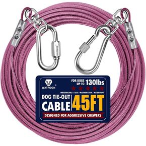 Dog Leads for Yard 35ft 45ft 55ft 65ft 75ft 85ft Dog Tie Out Cable Runner Steel Tieout Heavy Duty Tether Chew Proof Long Dog Chains for Outside, Camping, Park (Green, 35ft)