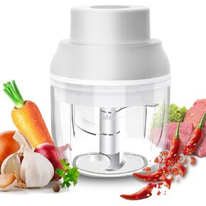 8.45oz 45W Portable Eletric Food Chopper, with 1200mAh Battery, Chopping Bowl, For Meats, Baby Food, Pet Food, Sauce Making, Garlic, Pepper, Nuts