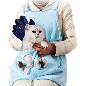 La La Pet®Adjustable Cat Apron Carrier with Holes Pet Cat Carrier Sleeping Pouch Pet Carrier Sling Cat Carrier Pouch for Small Sized Animals Pink