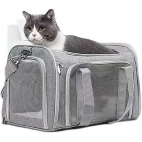 Cat Dog Carrier for Small Medium Cats Puppies up to 15 Lbs,Pet Travel Carrier Bag,Soft Portable Bag for Cats, Small Dogs, Kittens or Puppies, Collapsible, Durable, Airline Approved, Travel Friendly