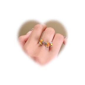Cute Spring Dog Ring for Teen Girls Pet Knuckle Ring Dainty Stacking Ring Animal Finger Ring Personalized Open Ring Adjustable Ring Jewelry for Women Gifts
