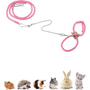 Hamster Harness,80cm/31.5in Adjustable Small Animal Training Leash Harness Chinchilla Vest and Leash Set Soft Animal Pet Rope Harness for Small Pet Outdoor Walking()