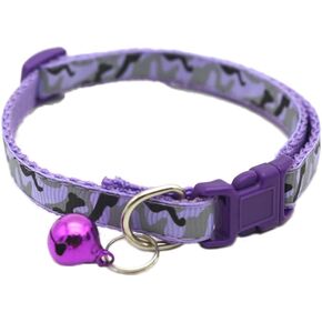 Camouflage Cat Collar with Bells - Pink