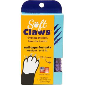 Soft Claws Safe Scratch-Free Solution for Cats - CLS (Cleat Lock System), Size: Medium, Color: Purple