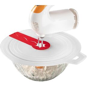 12 Inches Silicone Hand Mixer Splatter Guard, Compatible with Most Mixing Bowl Sizes and Types, Splash Guard for Hand Held Mixer, Shield for Crockpot
