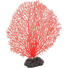 Coral Fish Tank Decorations Aquarium Plants Coral Reef Decor for Aquarium Artificial Coral Ornament Fish Tank Accessories Fake Coral Decorations for Home, Red-orange