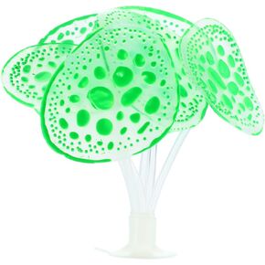 VOCOSTE Soft Silicone Glowing Aquarium Simulation Coral with Sucker, Fluorescence Aquatic Artificial Water Plants for Fish Tank Decoration, Pink