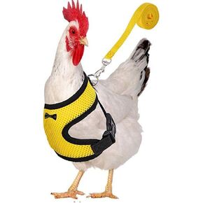 Chicken Harness and Leash for Hen Roosters,Comfortable Hen Pet Vest with Matching Belt Duck Harness Set for Goose Training Walking
