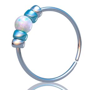 Tiny Silver Nose Piercing Hoop - Hypoallergenic 7mm Nose Ring with a 2mm Bead - Handmade 925 Sterling Silver Thin 24 Gauge Nose Hoop Jewelry
