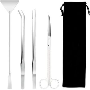 Gutsdoor Aquascape Tools Aquarium Kit, 4PCS Long Aquascaping Tools Stainless Steel Aquatic Plants Aquarium Tools Set for Fish Tank, Aquarium Plant Trimming