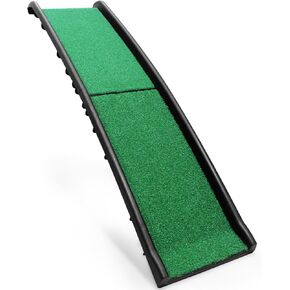 منحدر PawStep 50894 للحيوانات الأليفة مع عشب بولي - منحدر للكلاب قابل للطي ومحمول للسيارات وسيارات الدفع الرباعي والشاحنات - سطح غير قابل للانزلاق - خفيف الوزن ومتين - يدعم الكلاب الكبيرة التي يصل وزنها إلى 200 رطل
