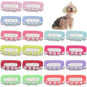 20 PCS Dog Clips Cute,Dog Hair Clips Dog Topknot Bows Dog Hair Clips for Small Dogs Cute Dog Hair Bows Pet Grooming Products(Mix Colors)