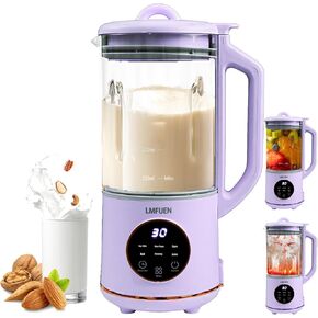 Automatic Nut Milk Maker,Blender for Kitchen 40oz Cold Drinks,27oz Hot Drinks,Soy Milk Maker,Rice Paste,Juice,Baby Food Hot Blender,Corn,Crushing Ice,Delay Start/Keep Warm/Boil Water (Purple)