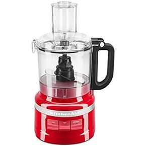 KitchenAid 7 Cup Food Processor Plus 3 speed Knead Chop Shred Slice Puree Empire Red (RENEWED)