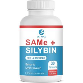Same and Silybin for Dogs - S-Adenosyl-L-Methionine, Same for Dogs, Liver Supplements for Dogs, Hepatic Supplement for Liver & Brain, Dog Liver Support (Same+Silybin), All Dogs (Under 120 lbs)
