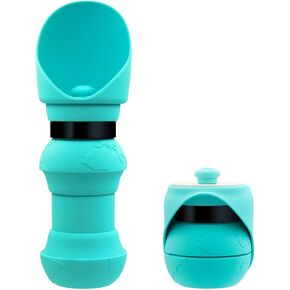 18 OZ Foldable Silicone Dog Water Bottle 500ML- Portable Outdoor Pet Hydration Solution, Leak-Proof, Easy to Carry, Perfect for Hiking, Travel, and Walking(Grey, 550ML)