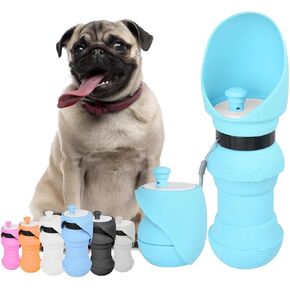 19 OZ Foldable Dog Water Bottle for Walk, Travel, Food Grade Silicone Spherical Dog Water Bottlewith Dispenser, Leak Proof Silicone Dog Water Bottle, BPA-Free Dog Travel Essentials (Black)