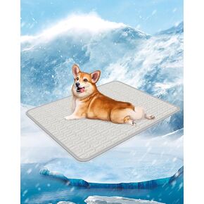 Dog Crate Mat Cat Crate Mat 40" x 25" Large Pad for Dogs Sleeping Mats for Dog and Cat Durable Self Cooling Pet Blanket Outdoor Indoor Non-Slip Cooling Dog Mats (Gray)