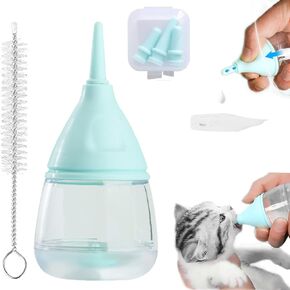 Kitten Bottle Feeding Kit for Nursing, Kitten Milk Bottles for Feeding Puppies Newborn Milk Water Anti-chocking Design, 40ML Puppy Bottles for Nursing Small Animals