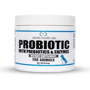 Probiotics for Dogs and Cats - Vet Formulated Pet Prebiotic & Enzyme Powder for Digestive, Gut & Immune Health - 1600 Servings (400 g)