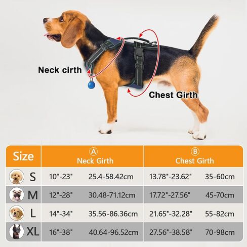 Dog Harness Navy Blue No Pull Y Shaped for Medium Sized Dog, Small to Large Dogs Reflective Adjustable Easy Walk Puppy Harnesses,Heavy Duty Girl Boy Pet Vest 3 Buckle with Handle & Light,M in Saudi Arabia