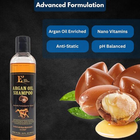 E3 Argan Oil Shampoo 32oz - Moisturizing Pet Shampoo, Hair Shampoo Argan Oil, Hair Shine, Shampoo De Caballo, Gentle Formula, Good for Dogs Too (32 fl oz) in Kuwait