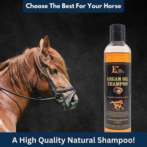 E3 Argan Oil Shampoo 32oz - Moisturizing Pet Shampoo, Hair Shampoo Argan Oil, Hair Shine, Shampoo De Caballo, Gentle Formula, Good for Dogs Too (32 fl oz) in Kuwait