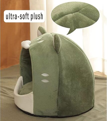 Cat Beds for Indoor Cats - Cute Cat Bed Cave with Hanging Toy Small Cat Houses with Removable Washable Cushioned Pillow. Calming Cozy Soft Cat Hut. Portable No Deformation Pet Bed. in Saudi Arabia