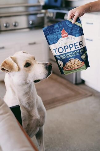 PLATO Pet Treats Dog Food Toppers - Air-Dried Dog Food Toppers for Dry Food - with Collagen to Support Skin and Coat Health - Chicken and Collagen Recipe 12oz in Saudi Arabia